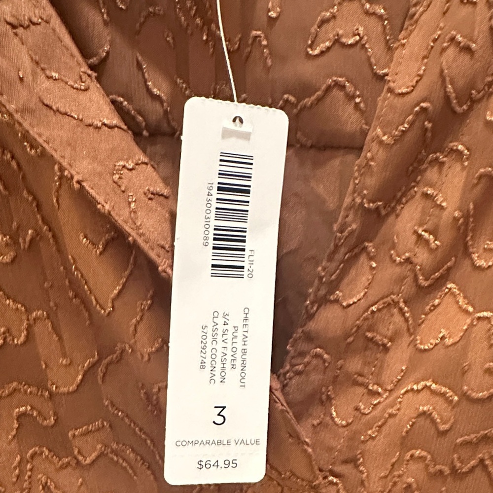 Chico's Rust Textured Blouse - Picture 3 of 4